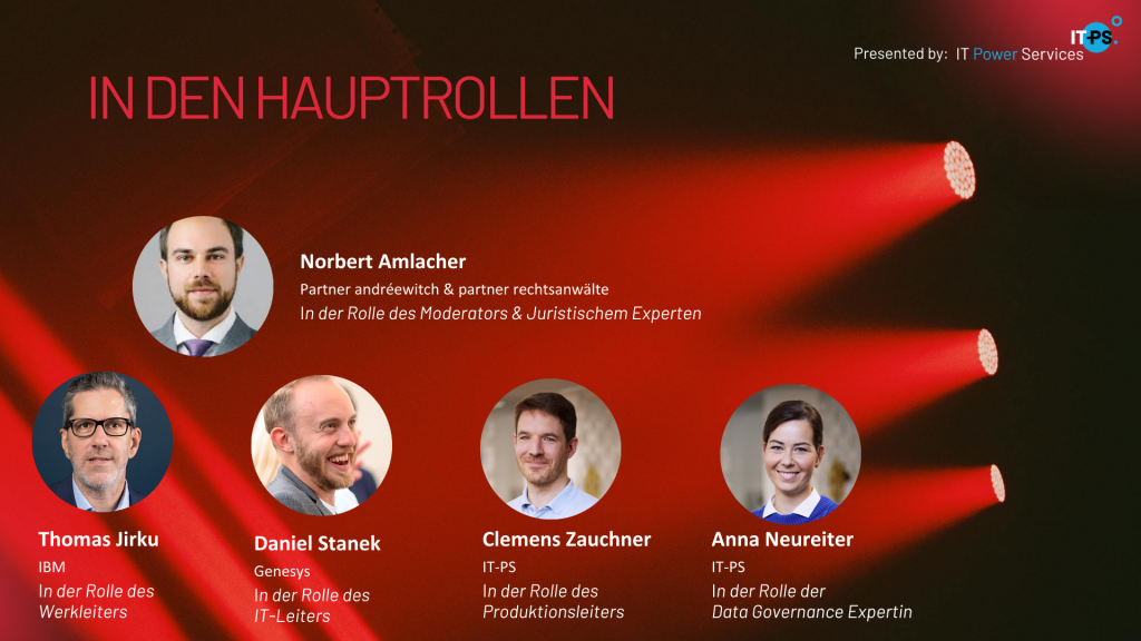 Speaker und Rollen des Workshops „Wer hat an den Daten gedreht?“ auf der ADV Data Excellence Konferenz