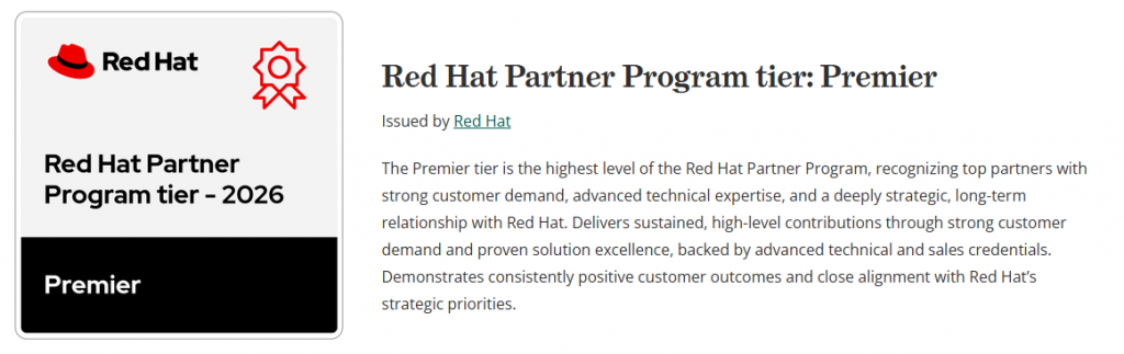 Red Hat Premier Partner Status 2026 für IT-Power Services