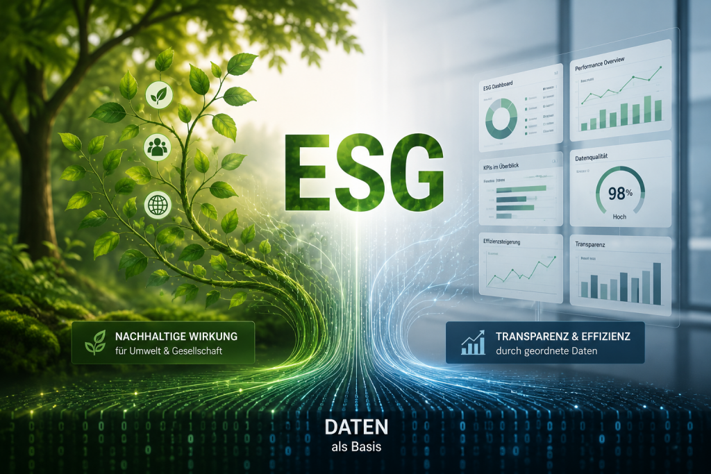 ESG-Visualisierung mit Daten als Basis: Aus strukturierten Daten entstehen nachhaltige Wirkung, Transparenz und effiziente ESG-Prozesse.