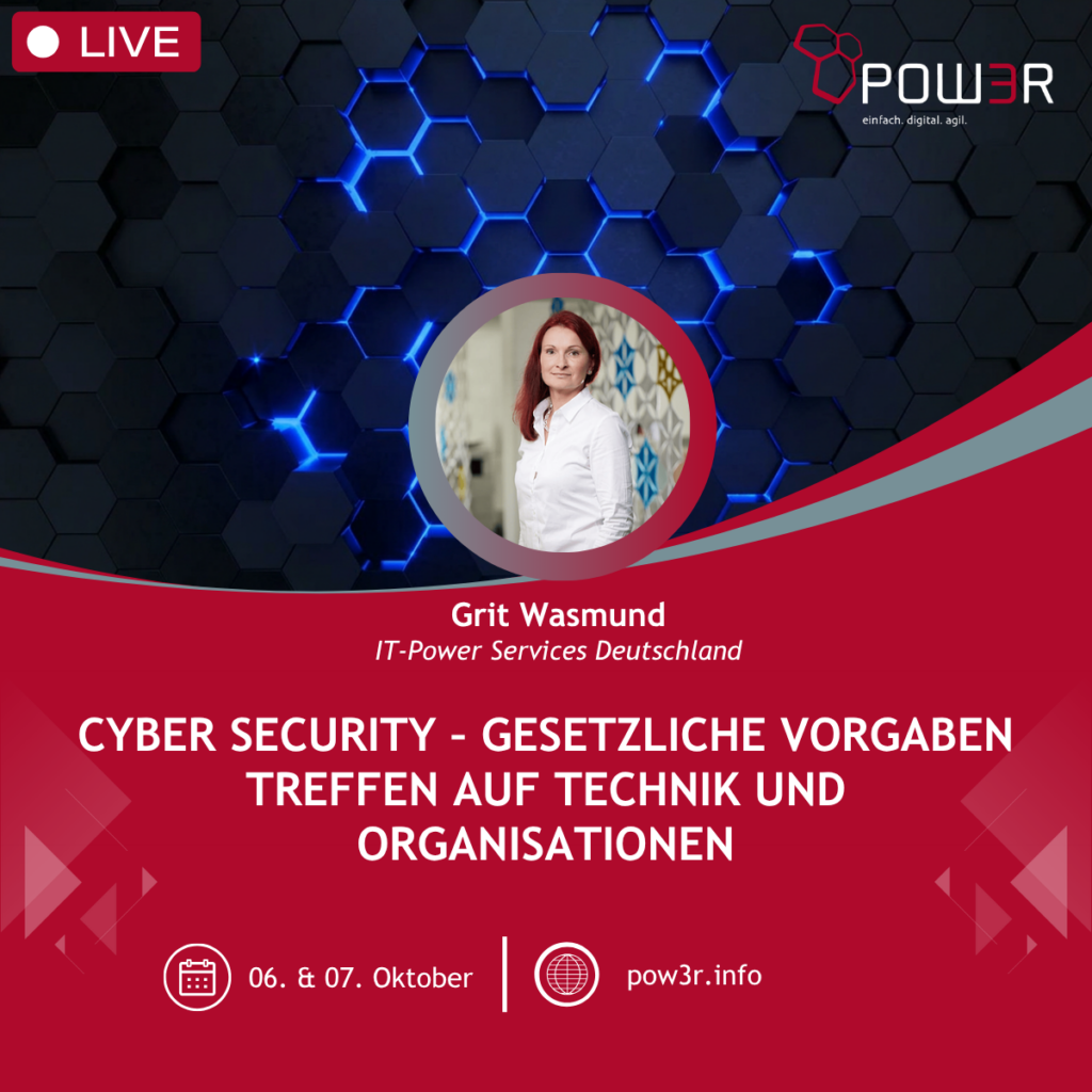 Ankündigung des Vortrag von Grit Wasmund zum Thema CyberSecurity