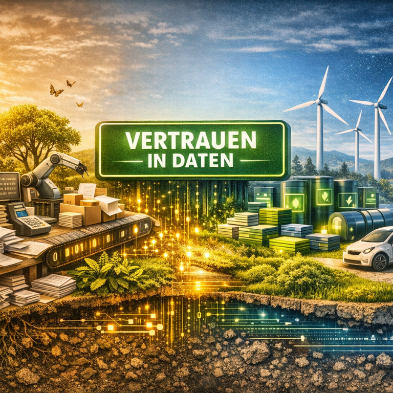 Visualisierung von ESG und nachhaltiger Digitalisierung: Daten bilden die Grundlage für erneuerbare Energie, effiziente Prozesse und nachhaltige Unternehmensentscheidungen.